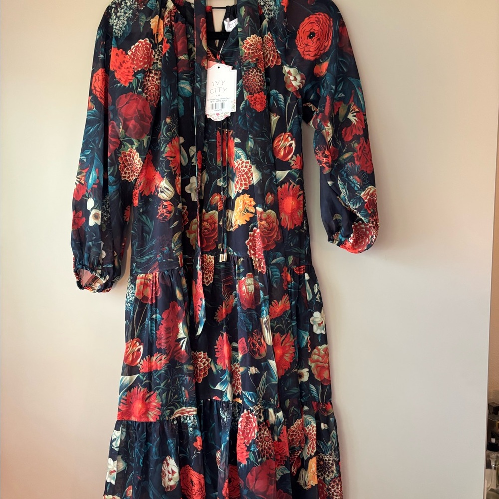 Ivy City Girls Mini Imogen floral midi dress